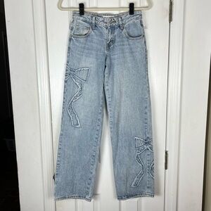 Ashley Mason Premium Patch Bow Jeans